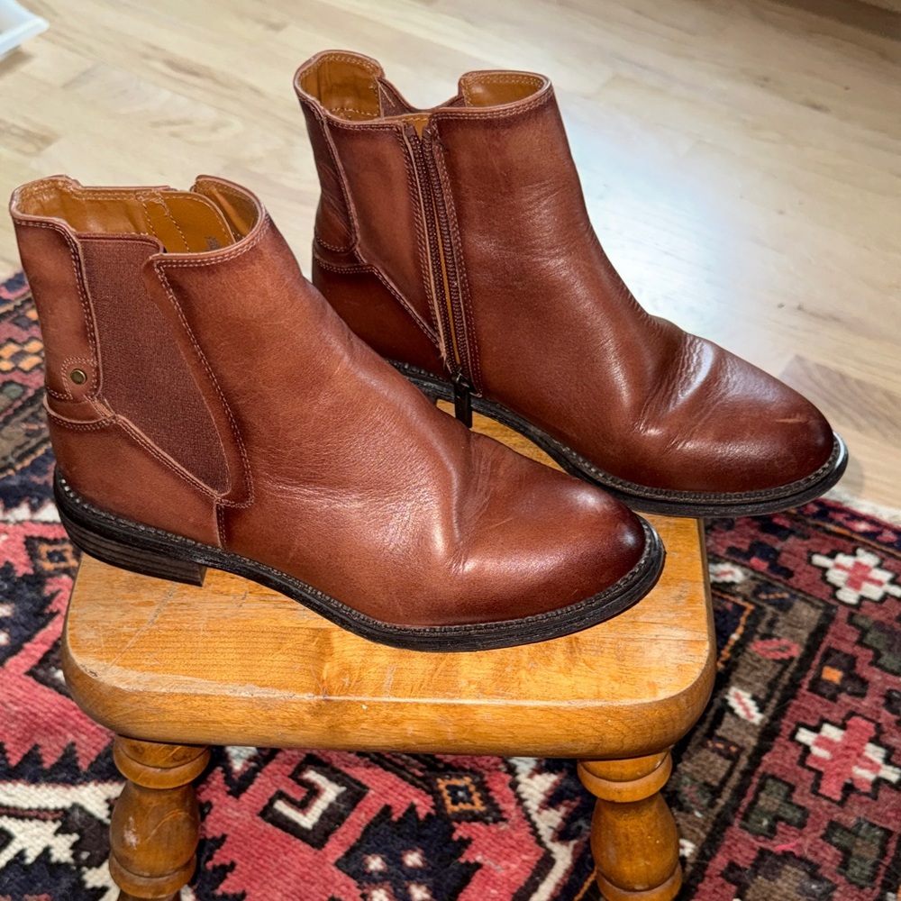 Franco Sarto Brown Leather Chelsea Boots